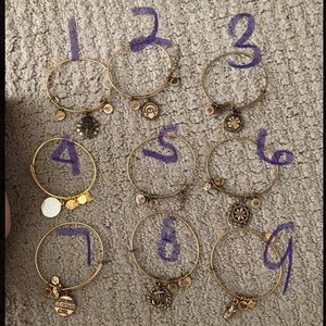 Gold Alex and ani bangle bracelets!